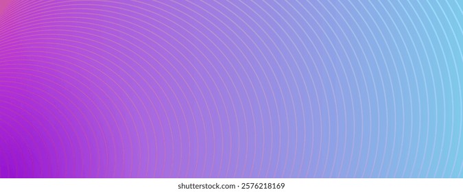 Gradient background with a smooth purple to blue. The background features concentric circular lines, enhancing the purple and blue hues. Gradient patterned background vector. Purple background.