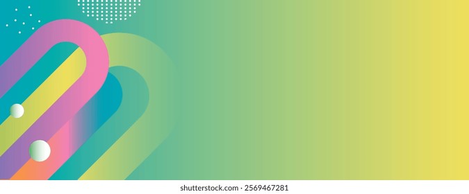 Gradient background with a smooth transition from green to yellow. The background features abstract shapes and a soft texture. Geometric gradient background vector. Green background.