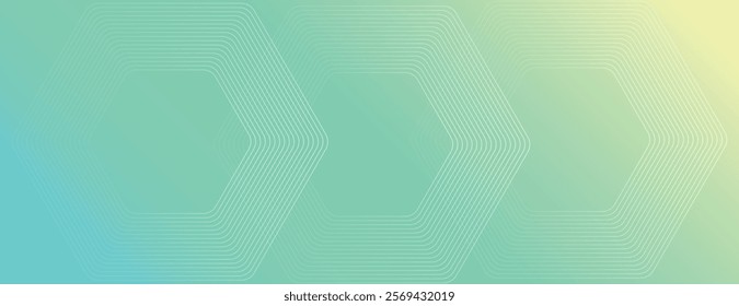 A gradient background with a soft green and yellow color scheme. The background features subtle geometric patterns and a smooth texture. Minimal abstract hexagon pattern vector gradient background 