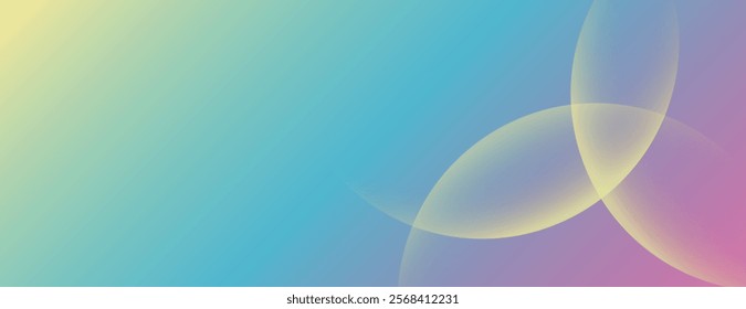 Gradient background with soft pastel colors, featuring blue and yellow hues. The background has a smooth, abstract texture with overlapping circles. Minimal abstract circles vector gradient background