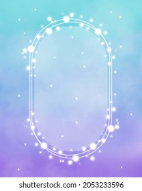 Gradient background with sparkling glitter and rectangle frame