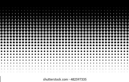 Gradient background with stars Halftone dots design Light effect Vector isolated object for website, card, poster
