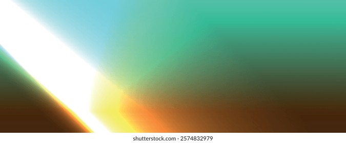 Gradient background with teal and orange hues. The background features a smooth blend of teal and orange, creating a vibrant, dynamic effect. Light leak background vector. Teal background.