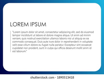 Gradient background for text quotation, vector illustration for web