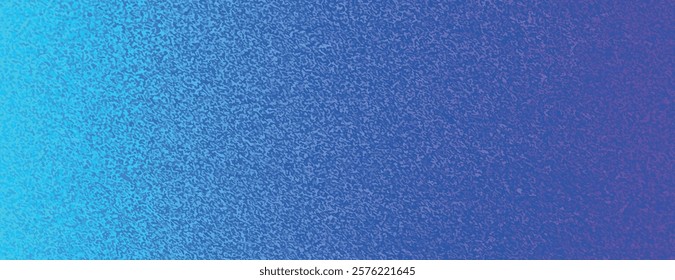 Gradient background with a textured, grainy style. Blue and purple colors blend seamlessly, creating a vibrant, colorful background. Minimal grainy speckled texture vector background