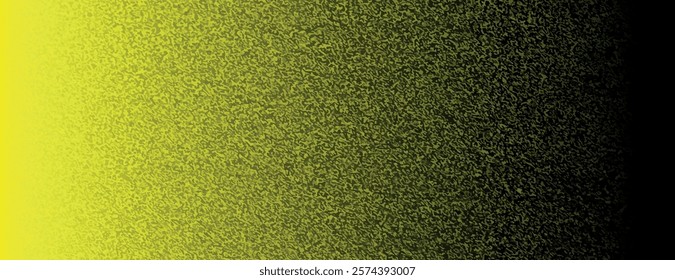 Gradient background with a textured style, blending yellow and black. The yellow background transitions smoothly into black. Minimal grainy speckled texture vector background