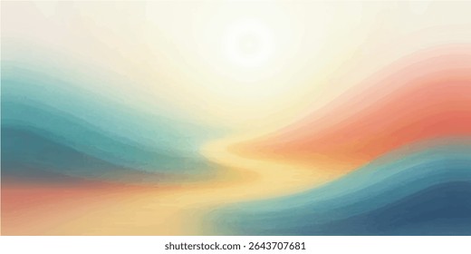 The gradient background of this gorgeous vector abstract design skillfully combines the hues white, blue, green, red, pink, yellow, orange, and light gold.  