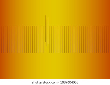 Gradient background with the transition from orange to yellow. Vertical white bands in the middle in the form of graphics, cardiograms, running bands.
