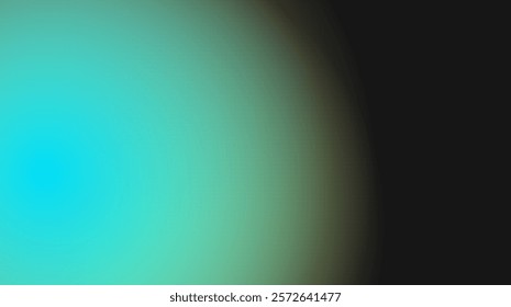 a gradient background transitioning from a vibrant turquoise or aqua green on the left to black on the right, creating a soft, glowing effect that emphasizes contrast and depth.