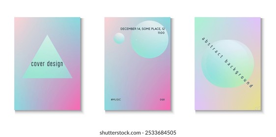 Gradient Background. Triangle Shape. Hologram Placard. Violet Abstract Set. Cyberpunk Hipster Poster. 3d Poster. Astronaut Space Collection. Pink Gradient Background
