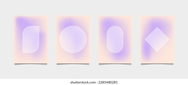 gradient background vector. Cute and minimalist style poster with colorful, geometric shapes, stars and fluid colors. Modern wallpaper design for social media, posters, banners, flyers.