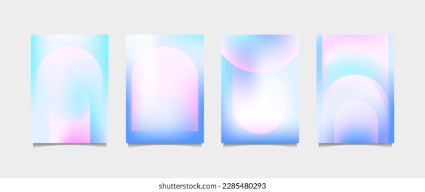 gradient background vector. Cute and minimalist style poster with colorful, geometric shapes, stars and fluid colors. Modern wallpaper design for social media, posters, banners, flyers.