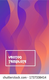 Gradient background vector template design with fluid  shapes. Abstract illustration with purple colors