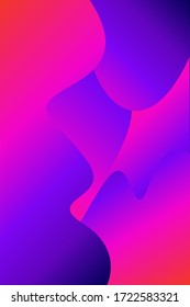Gradient background vector template with fluid  shapes. Abstract illustration with pink, blue colors
