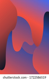 Gradient background vector template with fluid  shapes. Abstract illustration with red, blue colors