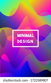 Gradient background vector template with fluid  shapes. Abstract illustration with neon colors