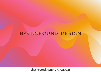 Gradient background vector template with fluid  shapes. Abstract illustration with yellow, pink colors