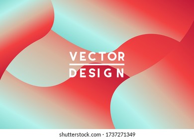 Gradient background vector template with fluid  shapes. Abstract illustration with blue, red colors