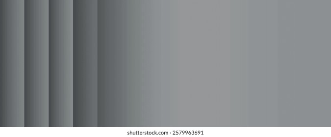 A gradient background with vertical stripes, featuring shades of gray. The gray background has a smooth, modern texture. Minimal abstract gradient graphic vector background 