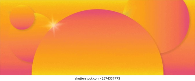 Gradient background with vibrant orange and yellow hues. The background features smooth, abstract shapes, creating a dynamic, colorful background. Abstract gradient circle pattern background vector
