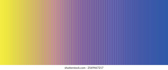 Gradient background with yellow and blue hues. Background features vertical stripes, blending yellow and blue for a smooth texture. Gradient striped background vector. Purple background.