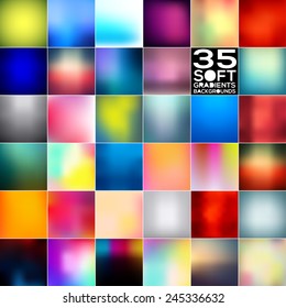 Gradient backgrounds mega bundle. Vector illustrations.