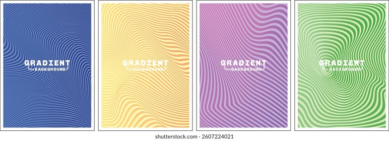 Gradient Backgrounds: Set of Four Abstract Vector Designs.
