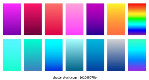 Gradient backgrounds set. Soft colorful background design. Abstract vector illustration.