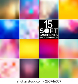 Gradient backgrounds set. Vector illustrations.