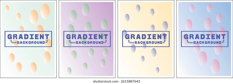 Gradient Backgrounds Vector Set. Abstract Colorful Designs.