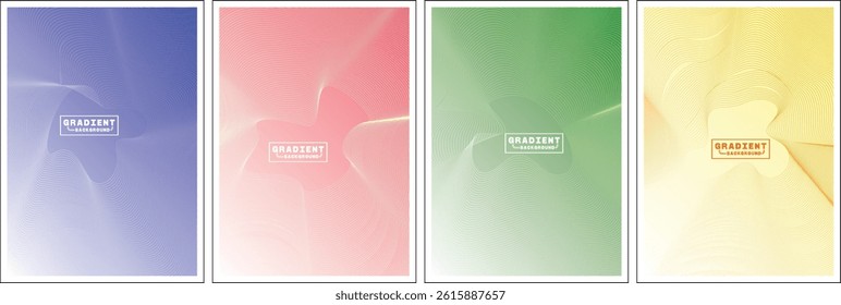 Gradient Backgrounds Vector Set. Abstract Colorful Line Patterns.