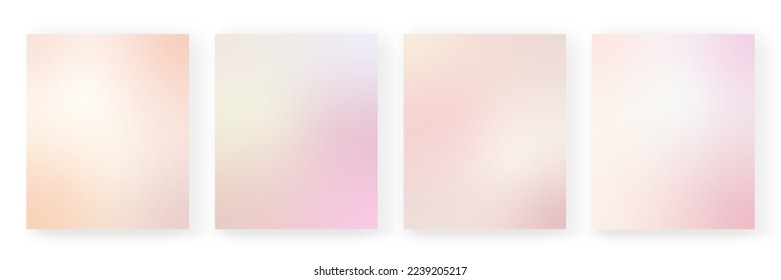 Gradient backgrounds vector set in pastel colors. Gradient wallpapers Colorful vector backgrounds for covers, wallpapers, social media stories, banners, business cards, branding design projects screen