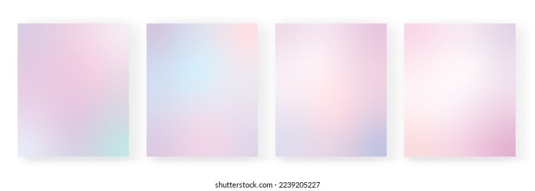 Gradient backgrounds vector set in pastel colors. Gradient wallpapers Colorful vector backgrounds for covers, wallpapers, social media stories, banners, business cards, branding design projects screen