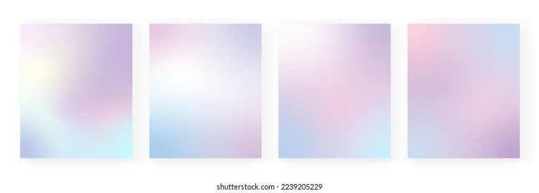 Gradient backgrounds vector set in pastel colors. Gradient wallpapers Colorful vector backgrounds for covers, wallpapers, social media stories, banners, business cards, branding design projects screen