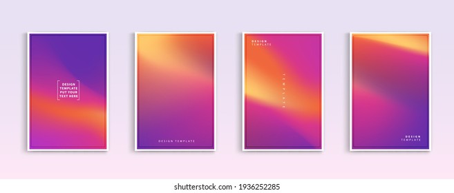 Gradient backgrounds vector set. pink, orang, blue and yellow color abstract background for app, web design, webpages, banners, greeting cards. Vector illustration design.