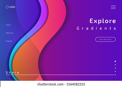 Gradient backgrounds for web header design. Unique & trendy gradient backgrounds concept for website and mobile app