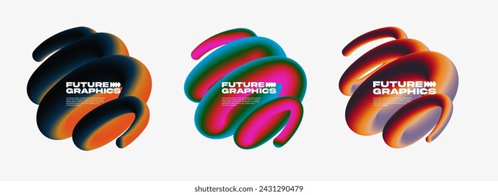 Conjunto de insignias de degradado. Diseño minimalista de moda. Vector Eps10.