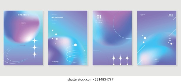 Gradient banner design background. Abstract gradient graphic with circle, sparkle, galaxy, lines. Futuristic business cards collection illustration for flyer, brochure, invitation, social media.