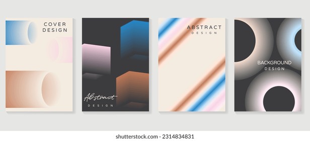 Gradient banner design background. Abstract gradient graphic with 3d, geometric shapes, prism. Futuristic business cards collection illustration for flyer, brochure, invitation, social media.