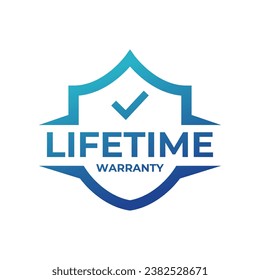 Gradient banner lifetime warranty. Lifetime Warranty label, sticker, seal, badge, icon, logo, signflat vector illustration