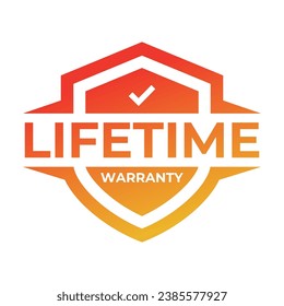 Gradient banner lifetime warranty. Lifetime Warranty label, sticker, seal, badge, icon, logo, signflat vector illustration