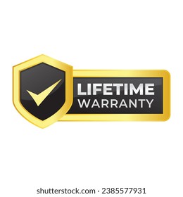 Gradient banner lifetime warranty. Lifetime Warranty label, sticker, seal, badge, icon, logo, signflat vector illustration