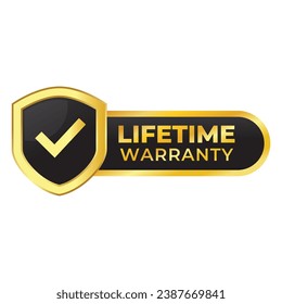 Gradient banner lifetime warranty. Lifetime Warranty label, sticker, seal, badge, icon, logo, signflat vector illustration