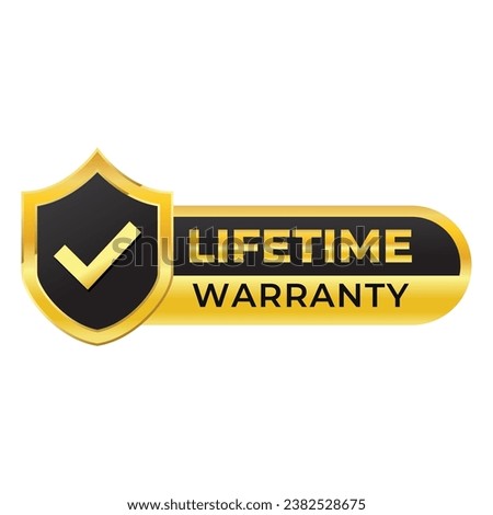 Gradient banner lifetime warranty. Lifetime Warranty label, sticker, seal, badge, icon, logo, signflat vector illustration