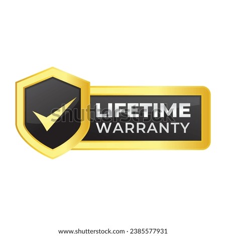 Gradient banner lifetime warranty. Lifetime Warranty label, sticker, seal, badge, icon, logo, signflat vector illustration