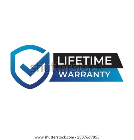 Gradient banner lifetime warranty. Lifetime Warranty label, sticker, seal, badge, icon, logo, signflat vector illustration