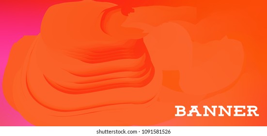 Gradient banner for social network and websites. Blank hanging mockup set. Graphic design for flyers, posters, sale announcements. Empty template. Vector illustration. Colorful horizontal banner.