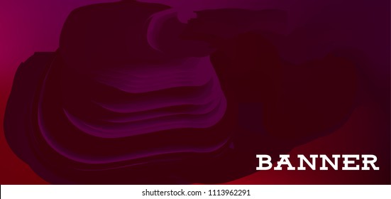 Gradient banner for social network and websites. Blank hanging mockup set. Graphic design for flyers, posters, sale announcements. Empty template. Vector illustration. Colorful horizontal banner.