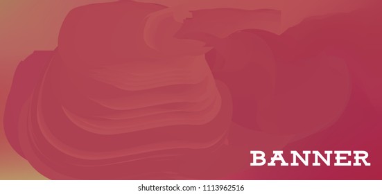 Gradient banner for social network and websites. Blank hanging mockup set. Graphic design for flyers, posters, sale announcements. Empty template. Vector illustration. Colorful horizontal banner.