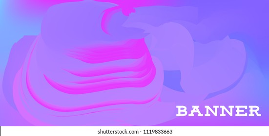 Gradient banner for social network and websites. Blank hanging mockup set. Graphic design for flyers, posters, sale announcements. Empty template. Vector illustration. Colorful horizontal banner.